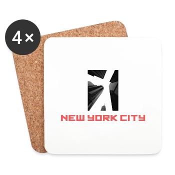 New York Urban Design | Streetwear | Irréversible - Dessous de verre (lot de 4) - blanc - Devant