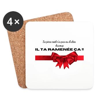 Cadeau de noël - Dessous de verre (lot de 4) - blanc - Devant