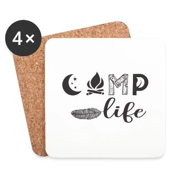 Camp live - Coasters (set of 4) - white - Front