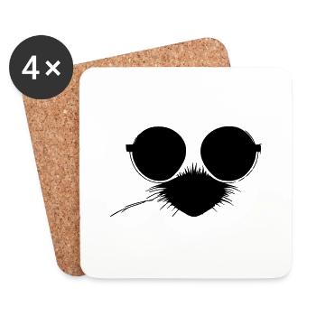 Stachelschwein Sonnenbrille süß Tiere Vektor 24 - Untersetzer (4er-Set) - Weiß - Vorne