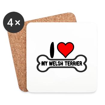 Welsh Terrier Mama I Love my Saying for Mistress - Coasters (set of 4) - white - Front