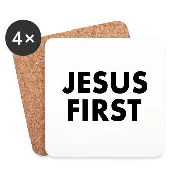 Jesus first - Dessous de verre (lot de 4) - blanc - Devant
