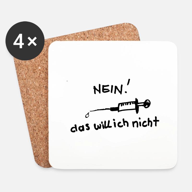 Impfung, nein danke - Untersetzer (4er-Set) - Weiß