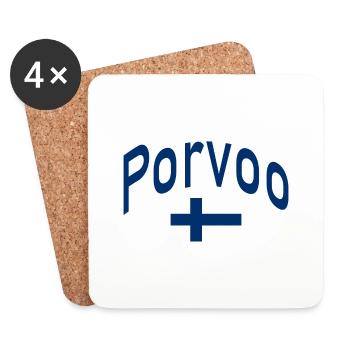 Porvoo finnland flagge - Untersetzer (4er-Set) - Weiß - Vorne