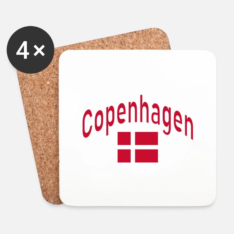 Copenhagen dänemark flagge - Untersetzer (4er-Set) - Weiß