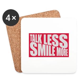 parler moins sourire plus - Dessous de verre (lot de 4) - blanc - Devant