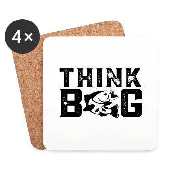 Think Big Angler Angeln - Untersetzer (4er-Set) - Weiß - Vorne