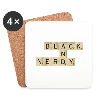 Black and Nerdy - Coasters (set of 4) - white - Front