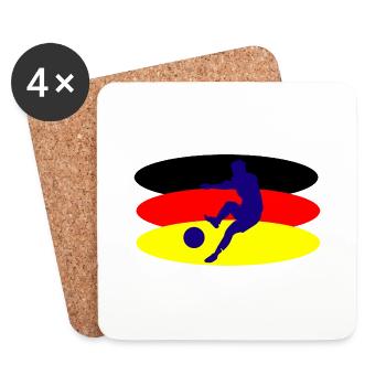 Fußball Soccer - Untersetzer (4er-Set) - Weiß - Vorne
