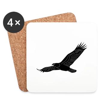 Adler01b - Untersetzer (4er-Set) - Weiß - Vorne