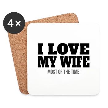 Couple marié Mariage Femmes Mari Femme Mariage Hommes - Dessous de verre (lot de 4) - blanc - Devant