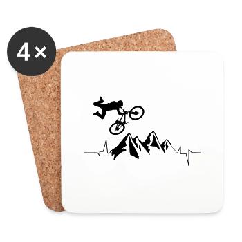 BMX / Bmx Bike / Vélo / Cadeau / Cyclist - Dessous de verre (lot de 4) - blanc - Devant