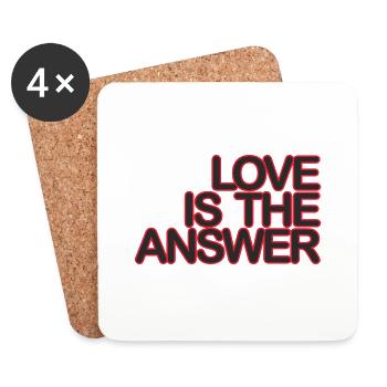 LOVE is the ANSWER 06blackKrot - Coasters (set of 4) - white - Front
