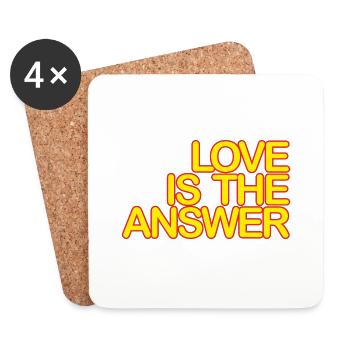 LOVE is the ANSWER 05gelbKrot - Coasters (set of 4) - white - Front