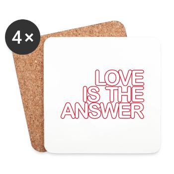 LOVE is the ANSWER 04 white Krot - Coasters (set of 4) - white - Front