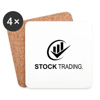 Bitcoin Trading Crypto Aktien - Untersetzer (4er-Set) - Weiß - Vorne