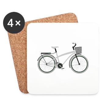 Biking Running Marathon Triathlon Bike - Coasters (set of 4) - white - Front