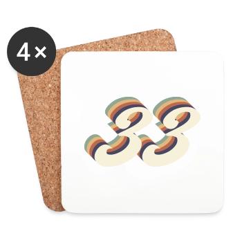 33rd anniversary vintage - Coasters (set of 4) - white - Front