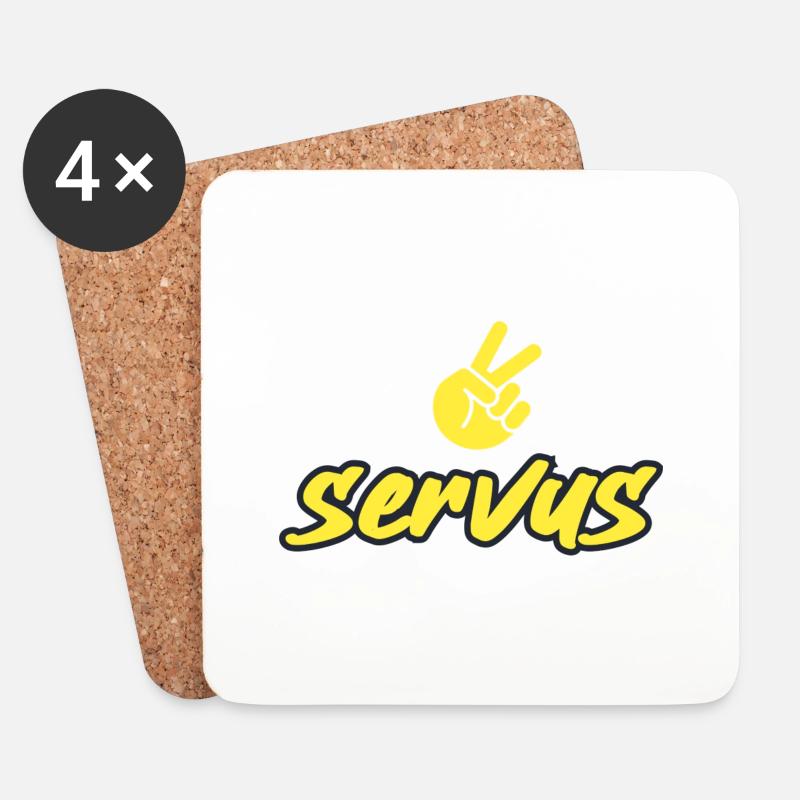 Servus - Untersetzer (4er-Set) - Weiß
