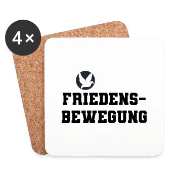 Friedensbewegung helles Design - Untersetzer (4er-Set) - Weiß - Vorne