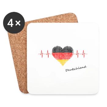 Deutschland - Untersetzer (4er-Set) - Weiß - Vorne