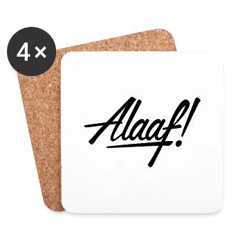Alaaf! design black - Coasters (set of 4) - white - Front