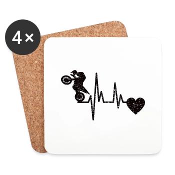 Motorcycle Motorcycle Fan Motorcyclist Motorcross - Coasters (set of 4) - white - Front