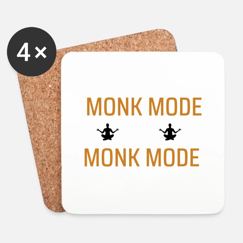 Mönch Meditationsmodus - Untersetzer (4er-Set) - Weiß