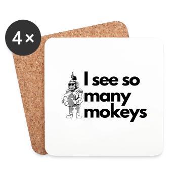 I see so many Monkeys - Untersetzer (4er-Set) - Weiß - Vorne