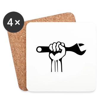 Outil à main - Dessous de verre (lot de 4) - blanc - Devant