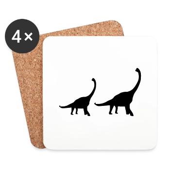 dinosaure - Dessous de verre (lot de 4) - blanc - Devant
