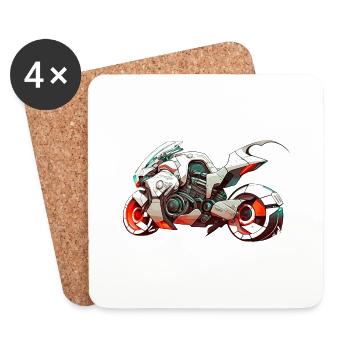 So sieht ein schnelles Motorbike in Zukunft aus - Untersetzer (4er-Set) - Weiß - Vorne