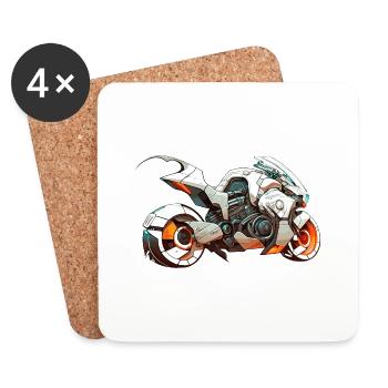 Motorrad 11 0 - Untersetzer (4er-Set) - Weiß - Vorne