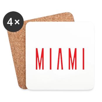 Accro à Miami - Dessous de verre (lot de 4) - blanc - Devant