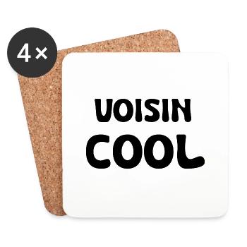 voisin cool - Dessous de verre (lot de 4) - blanc - Devant