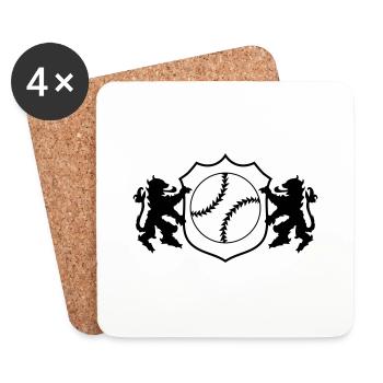 Armoiries du baseball 001 - Dessous de verre (lot de 4) - blanc - Devant
