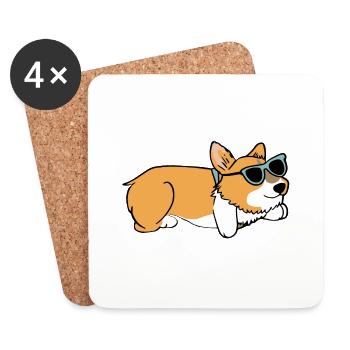 Chilled Corgi - Coasters (set of 4) - white - Front