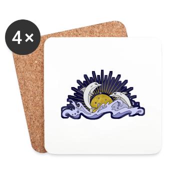 Dolphins - Coasters (set of 4) - white - Front