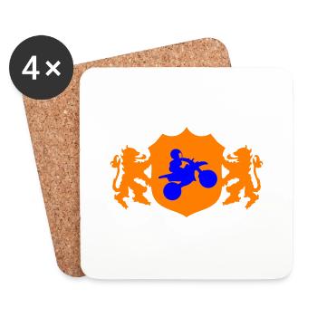 Motocross Racer Crest 002 - Dessous de verre (lot de 4) - blanc - Devant