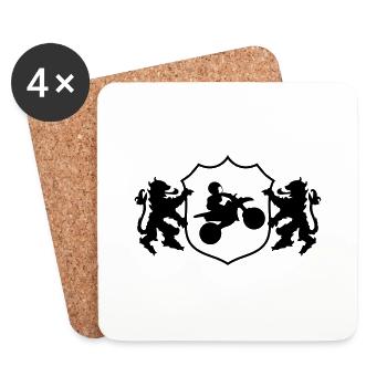 motocross racer wappen 001 - Untersetzer (4er-Set) - Weiß - Vorne