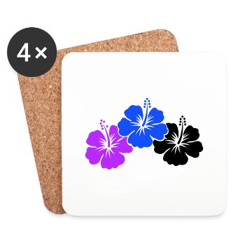 Hibiscus Flowers - Coasters (set of 4) - white - Front