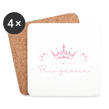 Cœurs de la Couronne de la Princesse - Dessous de verre (lot de 4) - blanc - Devant
