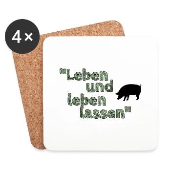 Leben und Leben lassen 2.0 - Untersetzer (4er-Set) - Weiß - Vorne