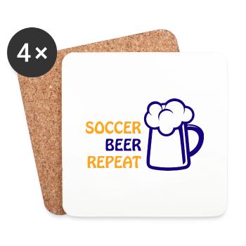 Fußball Soccer - Untersetzer (4er-Set) - Weiß - Vorne