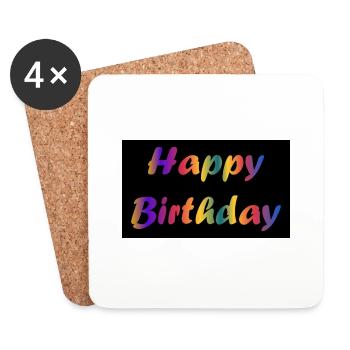 HAPPY BIRTHDAY. HAPPY BIRTHDAY. ANNIVERSARY. - Coasters (set of 4) - white - Front