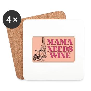 mama needs wine - Coasters (set of 4) - white - Front