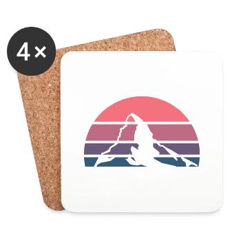 Sunset Matterhorn - Coasters (set of 4) - white - Front