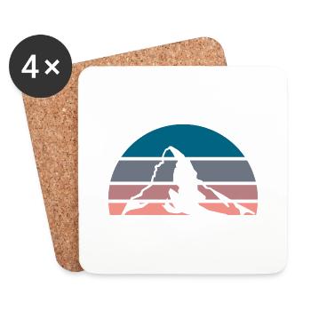 Matterhorn in colour - Coasters (set of 4) - white - Front
