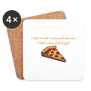 Pizza anstatt Trainer - Untersetzer (4er-Set) - Weiß - Vorne