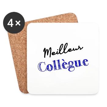 COLLEGUE. TRAVAIL. RETRAITE. MANAGER. CHEF. PATRON - Dessous de verre (lot de 4) - blanc - Devant